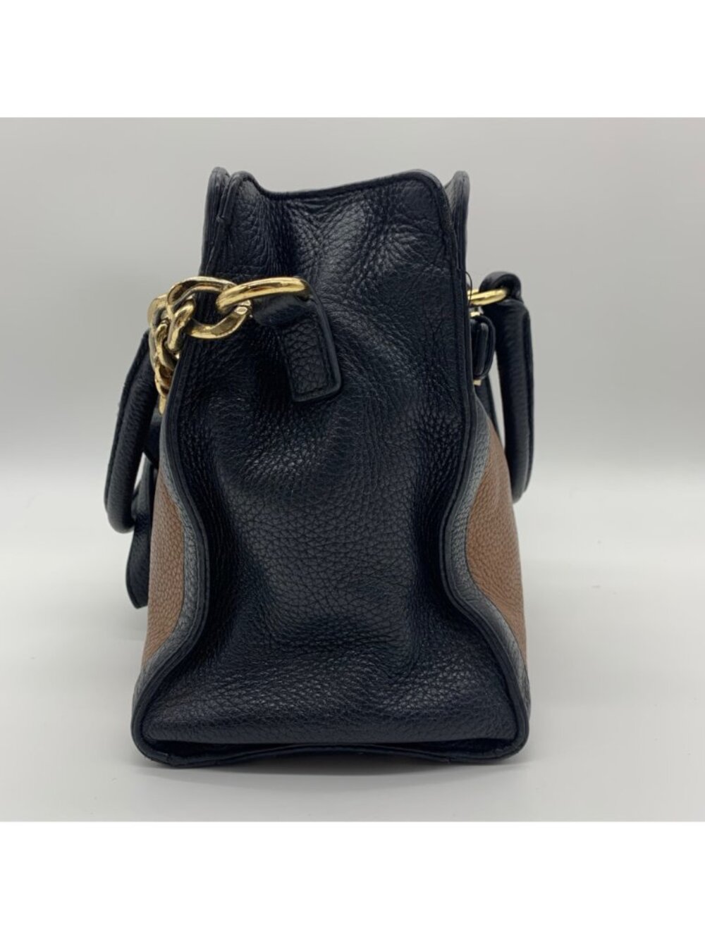 Michael Kors Hamilton Frame Black & Brown Satchel Bag - Picture 3 of 10